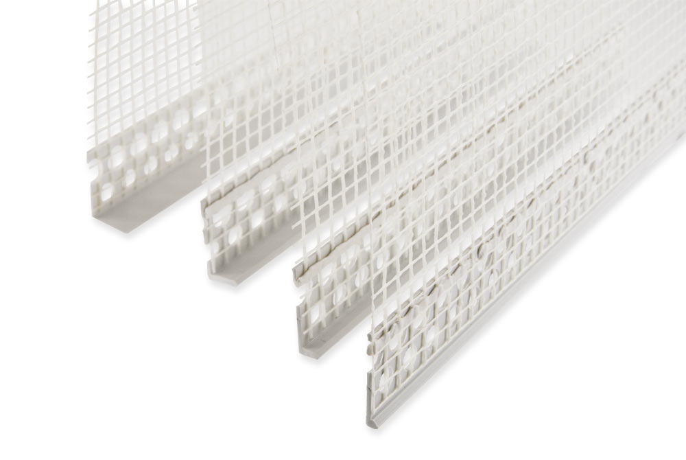 60m PVC Einhängeprofil  für WDVS Sockelprofil mit Armierungsgewebe für Fassade 