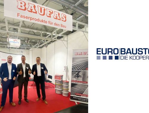 Vertriebsteam von Baufas auf dem Messestand der Messe Eurobaustoff Forum